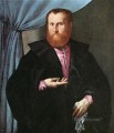 黒い絹のマントを着た男の肖像 1535年 ルネッサンス ロレンツォ・ロット